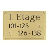 Messing gevelbordjes met zwarte gravering