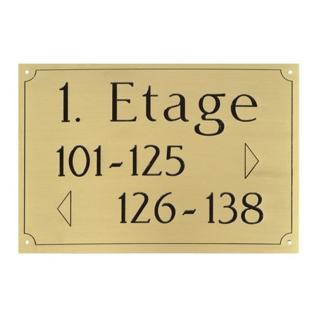 Messing gevelbordjes met zwarte gravering