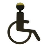 Invalide symbool Toiletbordje Messing 150mm