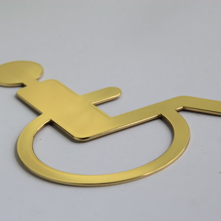 Invalide symbool Toiletbordje Messing 150mm