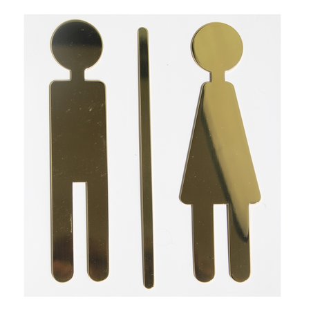 CombiCraft Man en vrouw symbool Toiletbordje Messing 150mm hoog