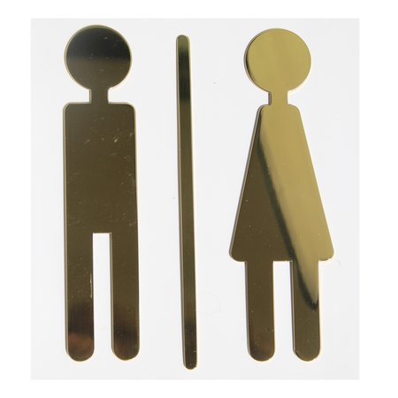 Man en vrouw symbool Toiletbordje Messing 150mm hoog