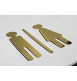 Man en vrouw symbool Toiletbordje Messing 150mm hoog