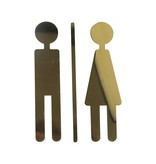 Man en vrouw symbool Toiletbordje Messing 150mm hoog