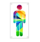 Heren toiletbordje abstract gekleurd 88x46mm