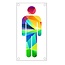 Heren toiletbordje abstract gekleurd 88x46mm