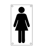 Dames toiletbordje zwart 88x46mm