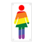 Dames toiletbordje regenboog / LGBT friendly 88x46mm