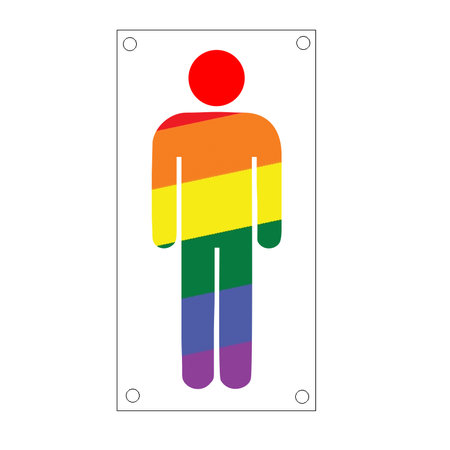 CombiCraft Heren toiletbordje regenboog LGBT friendly 88x46mm
