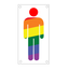 Heren toiletbordje regenboog LGBT friendly 88x46mm