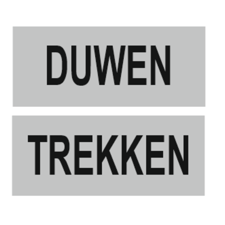 Duwen en trekken plaatjes Aluminium 60x25mm met tape