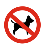 Geen honden bordje Aluminium Ø75mm met tape