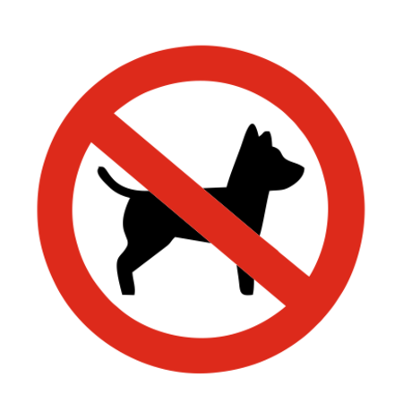 Geen honden bordje Aluminium Ø75mm met tape