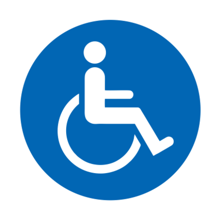 overdracht Herkenning Kostbaar Geschikt voor rolstoel bordje Aluminium Ø75mm voorzien van tape | CombiCraft