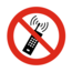 Mobiele telefoon verboden bordje ISO 7010 P013 Aluminium Ø75mm met tape