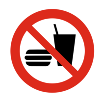 Eten en drinken verboden bordje