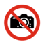 Fotograferen verboden bordje ISO 7010 P029 Aluminium Ø75mm met tape