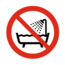 Niet gebruiken in bad, douche of water bordje ISO 7010 P026 Aluminium Ø75mm met tape
