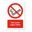 Verboden te roken bord ISO 7010 P002 met eigen tekst 21x30 cm