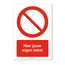 Algemeen verbodsteken bord ISO 7010 P001 met eigen tekst 21x30 cm