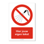 Niet besproeien met water bord ISO 7010 P016 met eigen tekst 21x30 cm