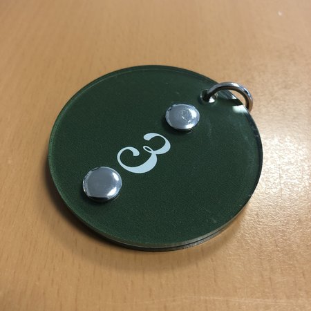 Plexiglas sleutelhanger Bright met bedrukking