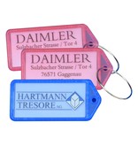 Openklapbare Sleutellabels 60x27mm met  reclamedruk  1000 stuks