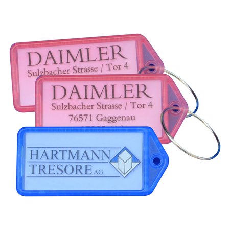 Openklapbare Sleutellabels 60x27mm met  reclamedruk  1000 stuks