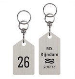 Hoekige Sleutelhanger Blanche met wartel en ring