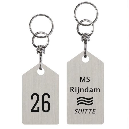 Hoekige Sleutelhanger Blanche met wartel en ring