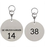 CombiCraft Ronde Edelstaal Sleutelhanger Rousso met wartel en ring