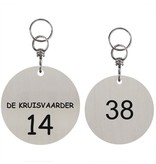 Ronde Edelstaal Sleutelhanger Rousso met wartel en ring