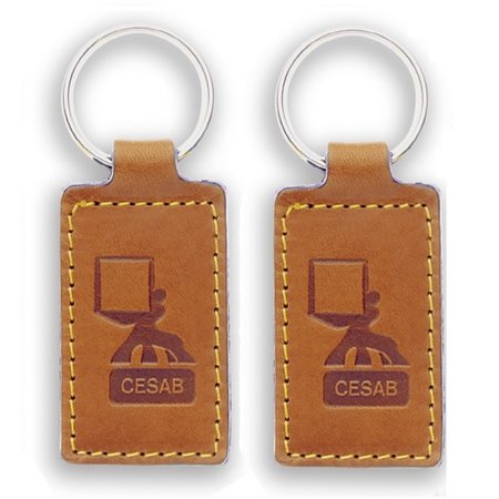 Leren of Kunstleren sleutelhangers 30x80mm met uw brandlogo.