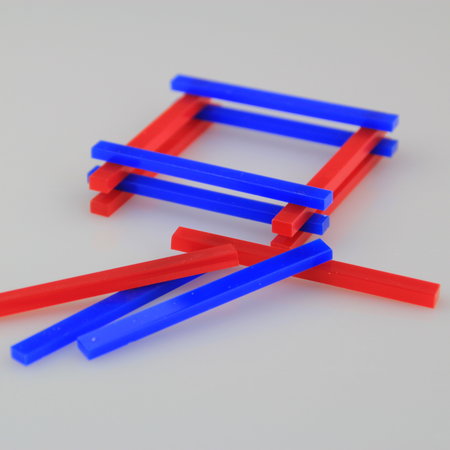 Plastic staafjes in diverse kleuren