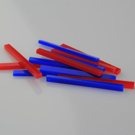 Plastic staafjes in diverse kleuren