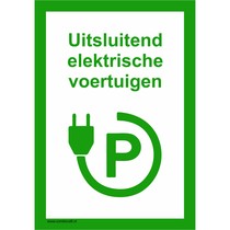 Uitsluitend elektrische voertuigen bord