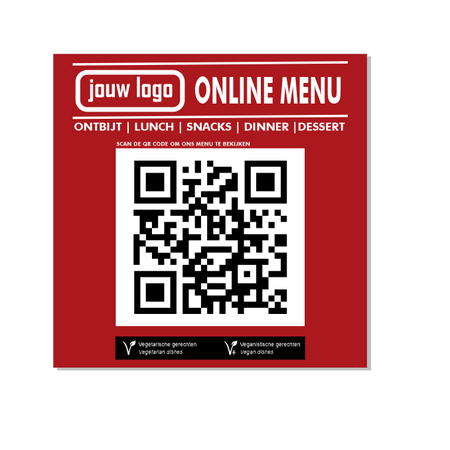 CombiCraft QR bordje voor online menu 10x10cm met jouw eigen ontwerp