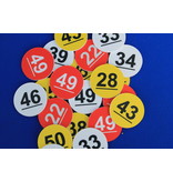 Restpartij: Nummerplaatjes 50mm genummerd van 1-50