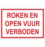 Bordje - Roken en open vuur verboden 21x30cm