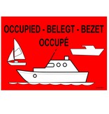 Dubbelzijdig bedrukt bordje - Ligplaats vrij / Ligplaats bezet in 4 talen 30x21cm