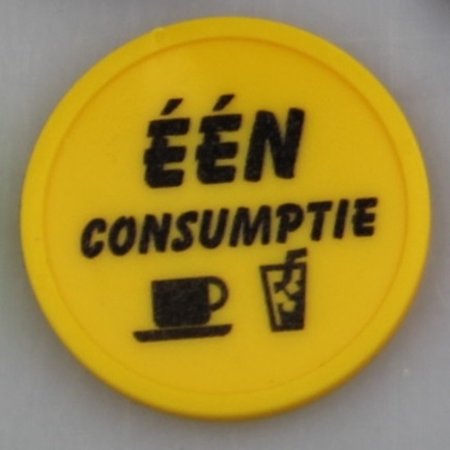 CombiCraft Plastic munten met rand 100 stuks Ø29mm in diverse kleuren met de opdruk "ÉÉN CONSUMPTIE"