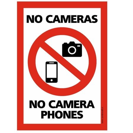 Bordje - Niet fotograferen, Geen camera's 21x30cm