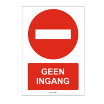 Geen ingang bord