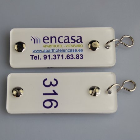 Plexiglas sleutelhanger Bright met bedrukking