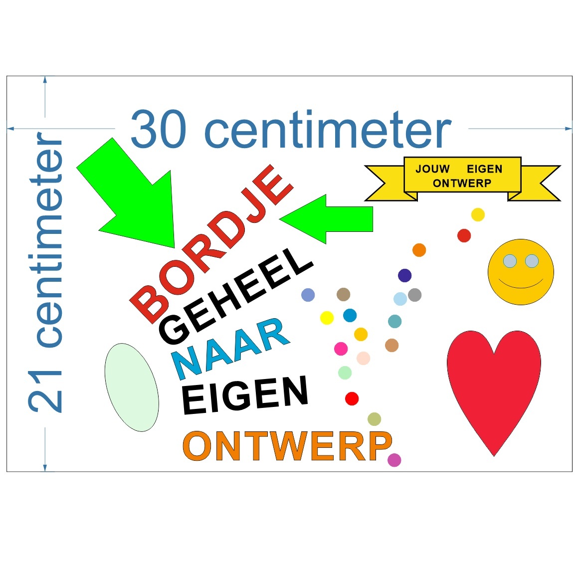 CombiCraft Liggend bordje gemaakt naar jouw wens in 21x30cm (ca. A4)
