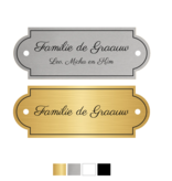 Kunststof naamplaatje met 2 gaatjes 100x38mm Klassiek ontwerp