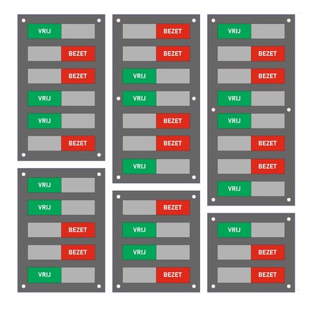 Vrij-bezet paneeltjes van Acrylaat.  Schuifprofiel in RVS-Look.