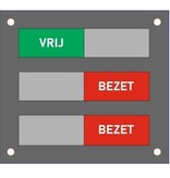 Vrij-bezet paneeltjes van Acrylaat.  Schuifprofiel in RVS-Look.
