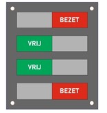 Vrij-bezet paneeltjes van Acrylaat.  Schuifprofiel in RVS-Look.