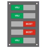 Vrij-bezet paneeltjes van Acrylaat.  Schuifprofiel in RVS-Look.